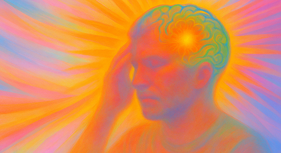 A vivid illustration of neural activity radiating through the mind, capturing the dynamic interplay of energy, perception, and cognitive processes